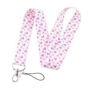 Light Pink Breast Cancer Awareness Landyard